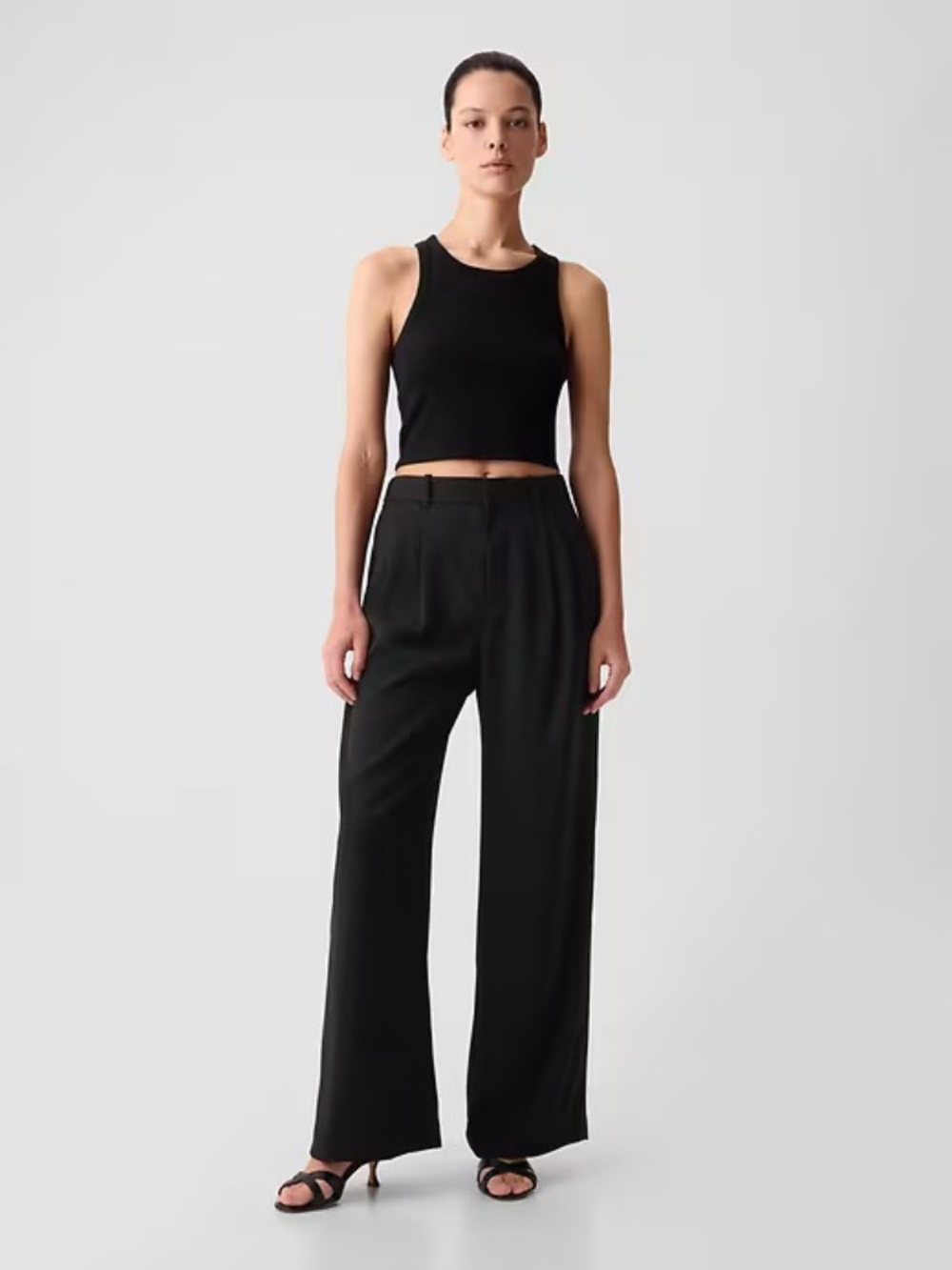 GAP - Pleated High Rise Trouser - Black -